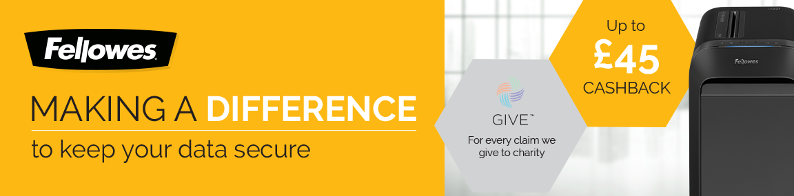 Cashback on Fellowes Shredders Banner Image